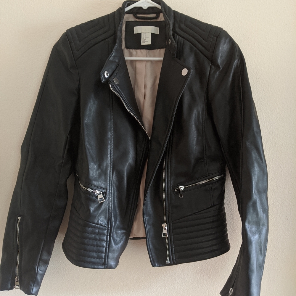 Like New H&M Black Faux Leather Jacket